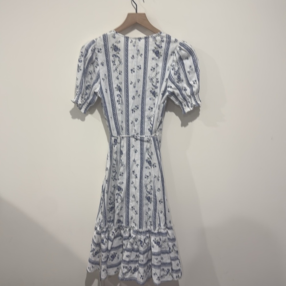 • Reformation • Midi Veronika Dress Roquefort Floral Print White & Blue XS - Picture 5 of 5